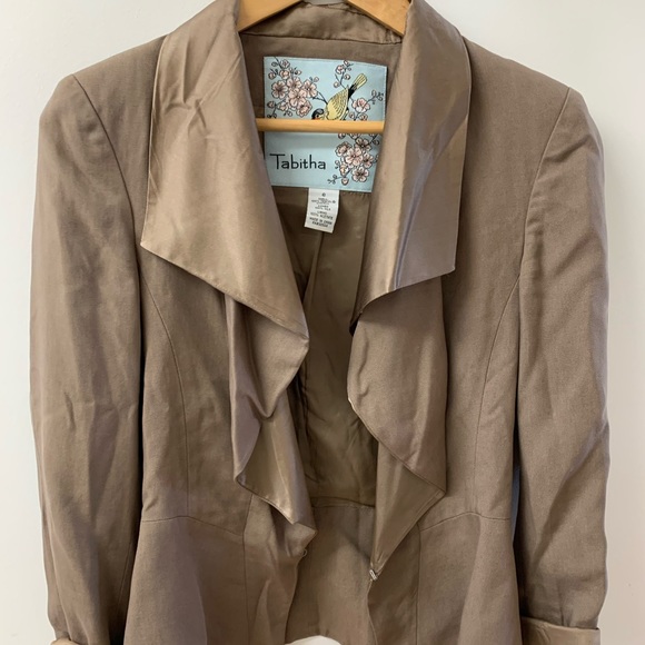 Tabitha Blazer Jacket Brown Tan Size 6 - Picture 4 of 7